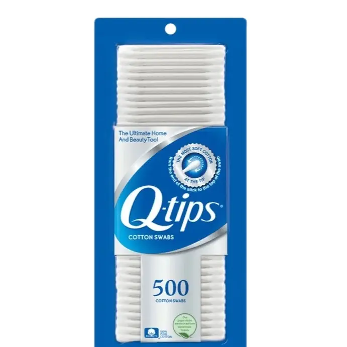 Q Tips Cotton Swabs - Pack of 500, for Personal Care Cosmetic Makeup clean dust essentials essential health detail cotton swabs ears costume holiday