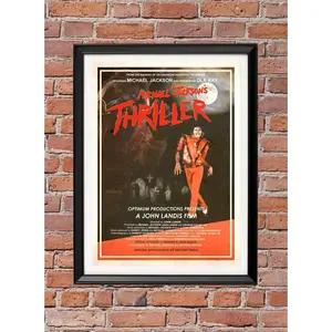 MICHAEL JACKSON THRILLER illustrated retro style poster