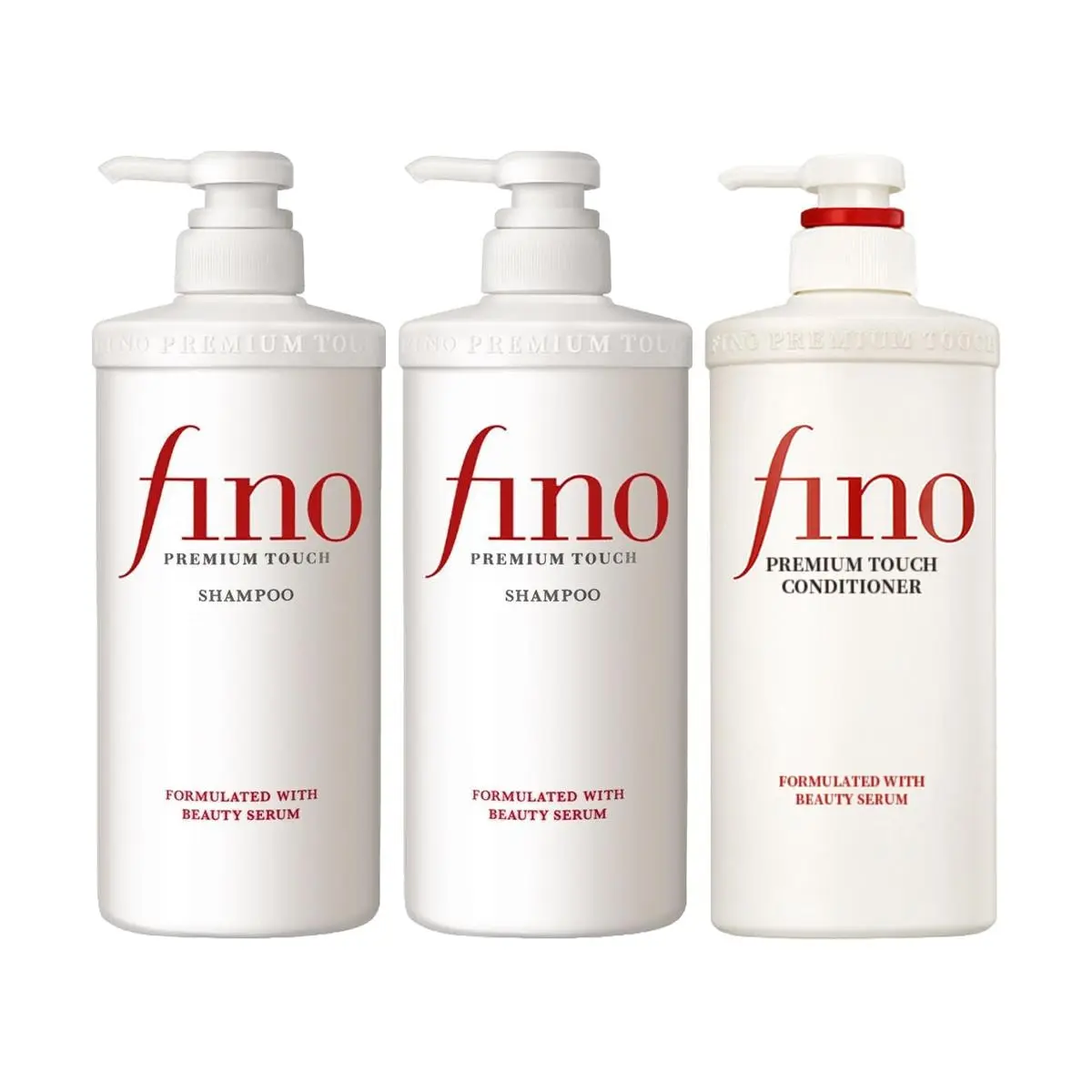 FINO Shampoo & Conditioner Set for Damaged Hair - 550ml x 2 + 550ml - Repair & Restore Dry, Frizzy, Chemically Treated Hair