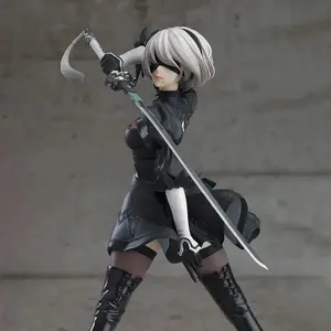 NieR: Automata — YoRHa No. 2 Type B (2B) Action Figure | 18cm PVC Anime Collectible Model | Desktop Ornament | Birthday Gift | Fashion Accessories