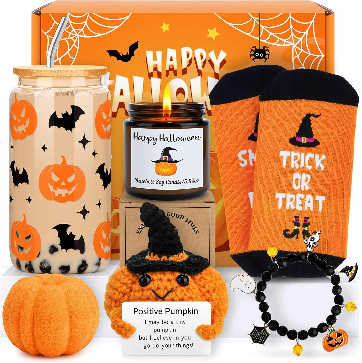 Boo Basket Stuffers Kit, Spooky Ghost Halloween Gift Basket for Women & Teens, Cute Halloween Care Package, Party Favor Gift Set & Festive Basket Fillers
