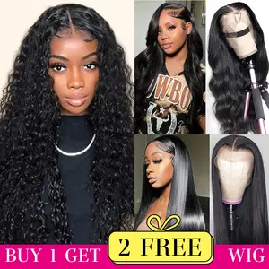 NEW[Combo sale 28"&22"&22"]" buy 1 get 3 wig Deep Wave 13x4 Lace Front Wigs Human Hair 180% Density Human Hair Wigs for Black Women