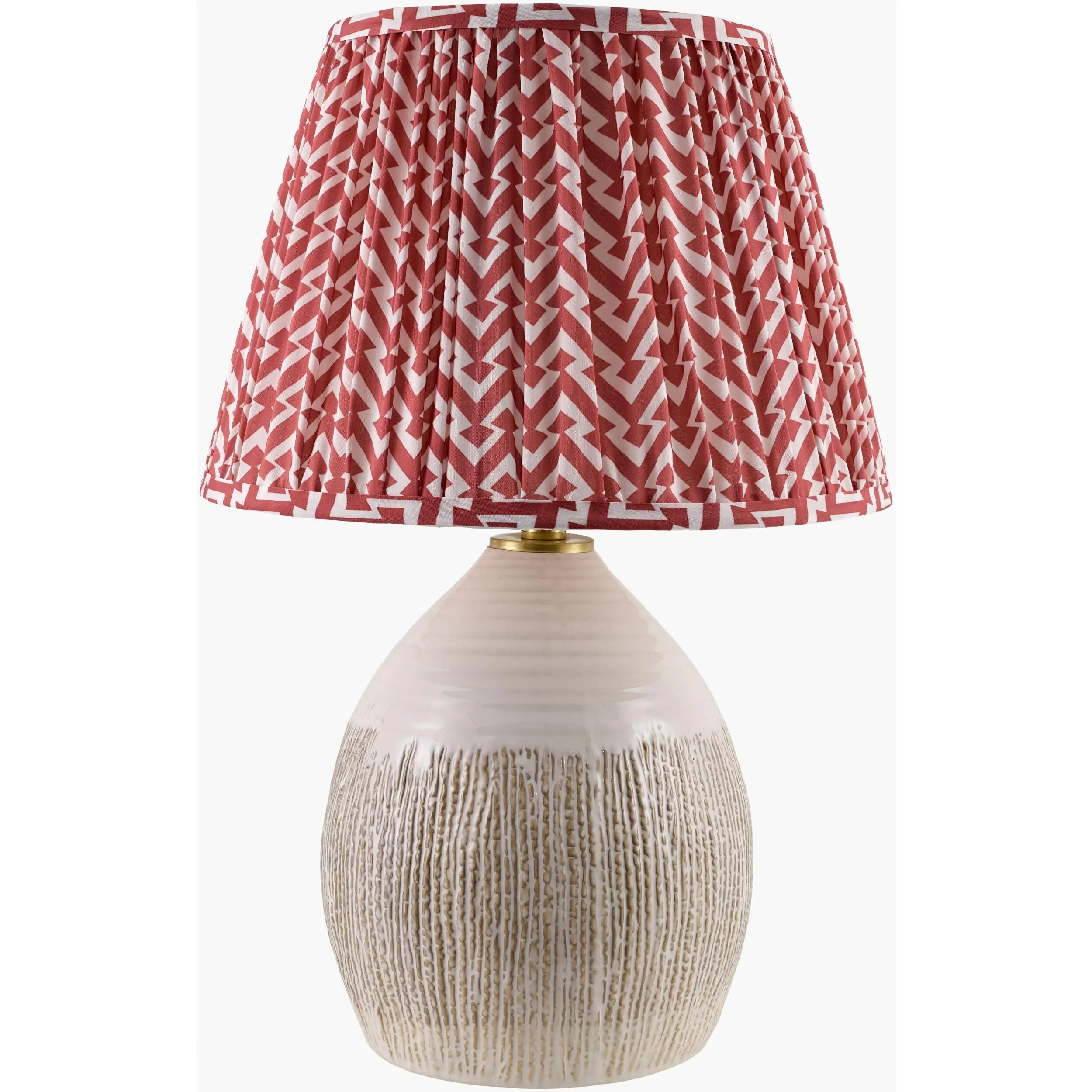 Brick Red Bohemian Table Lamp with Global Details, Ideal for Bedside & Console Tables, Home Room Decor