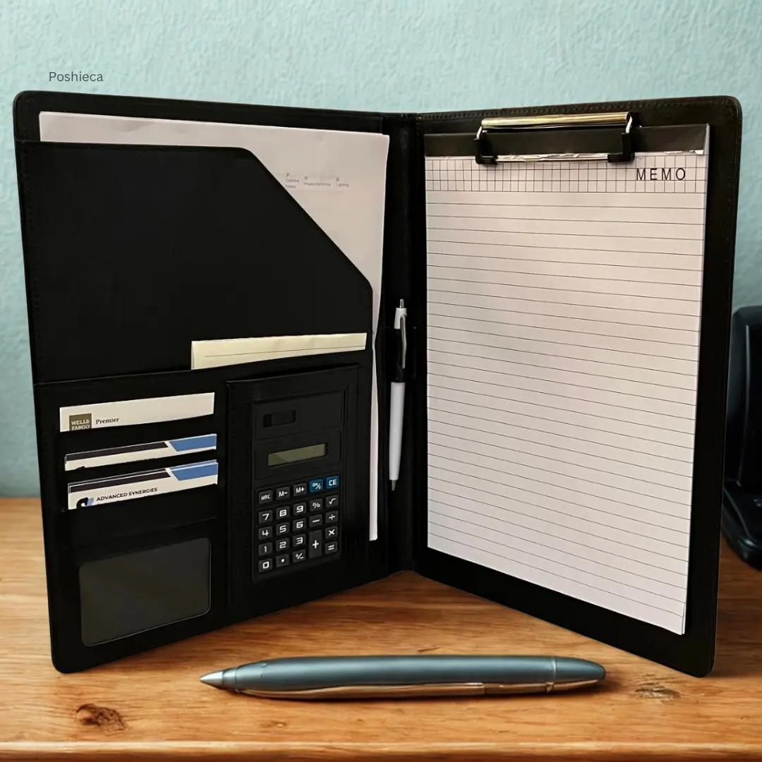 Professional leather portfolio binder for business use, Document ...