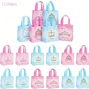 Princess Castle Gift Bags (Pack of 12/24) — Designed for Women, Girls, and Children's Birthdays; Kids' Party Favor Bags.