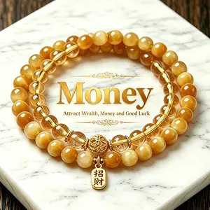 Double-Layer Good Luck Beaded Bracelet - Manifest Wealth, Prosperity, Healing & Protection - Fashion Costume Jewelry Accessory for Parties, Best Couple Gift for Daily Wear, Birthdays,Anniversary