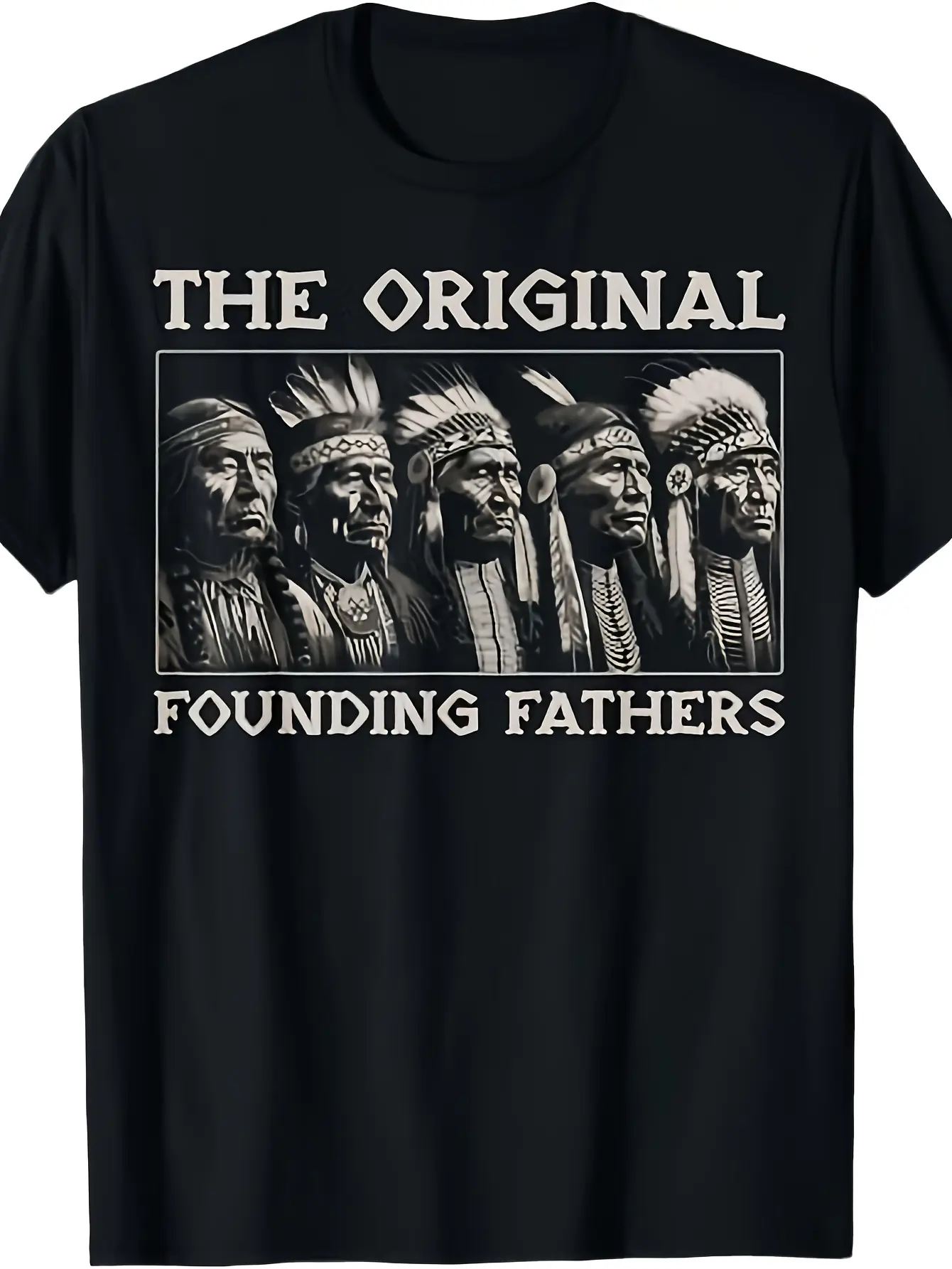 Men's Native American Tribal Founding Fathers T-Sh unisex soft cotton short sleeve t shirt, vintage graphic casual tee for men women teens, perfect birthday holiday gift for camping travel gym daily street casual wear