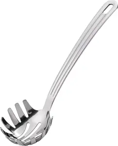 Stainless Steel 9.06 inch Spaghetti Server Spoon with  - Pasta Fork Pasta Server Noodle Spoon Heavy Duty Cooking Utensils Classic Dishwasher Safe