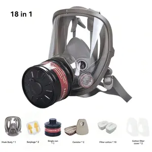 Gas Mask Protective Mask Acid Organic Ammonia 6800a Full Face Mask Respirator, Paint Chemical Pesticide Laboratory Anti-Dust Multifunction Filters
