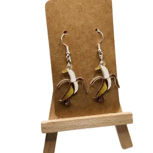Funky Banana Duck Earrings - Playful Hook Earrings with Whimsical Design for Unique Jewelry Collection
