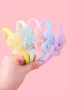 5 pieces of mesh bow flower headband, fashionable and versatile headband, suitable for play, gatherings, daily leisure use, fresh and sweet hair accessories, the best choice for spring and summer hair accessories