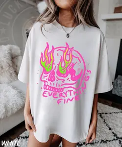 Everything Is Fine Shirt Retro Grunge Shirt Sarcastic Shirt Funny Skeleton Shirt Festival Shirt Comfort Colors Rebel Tee Neon Shirt
