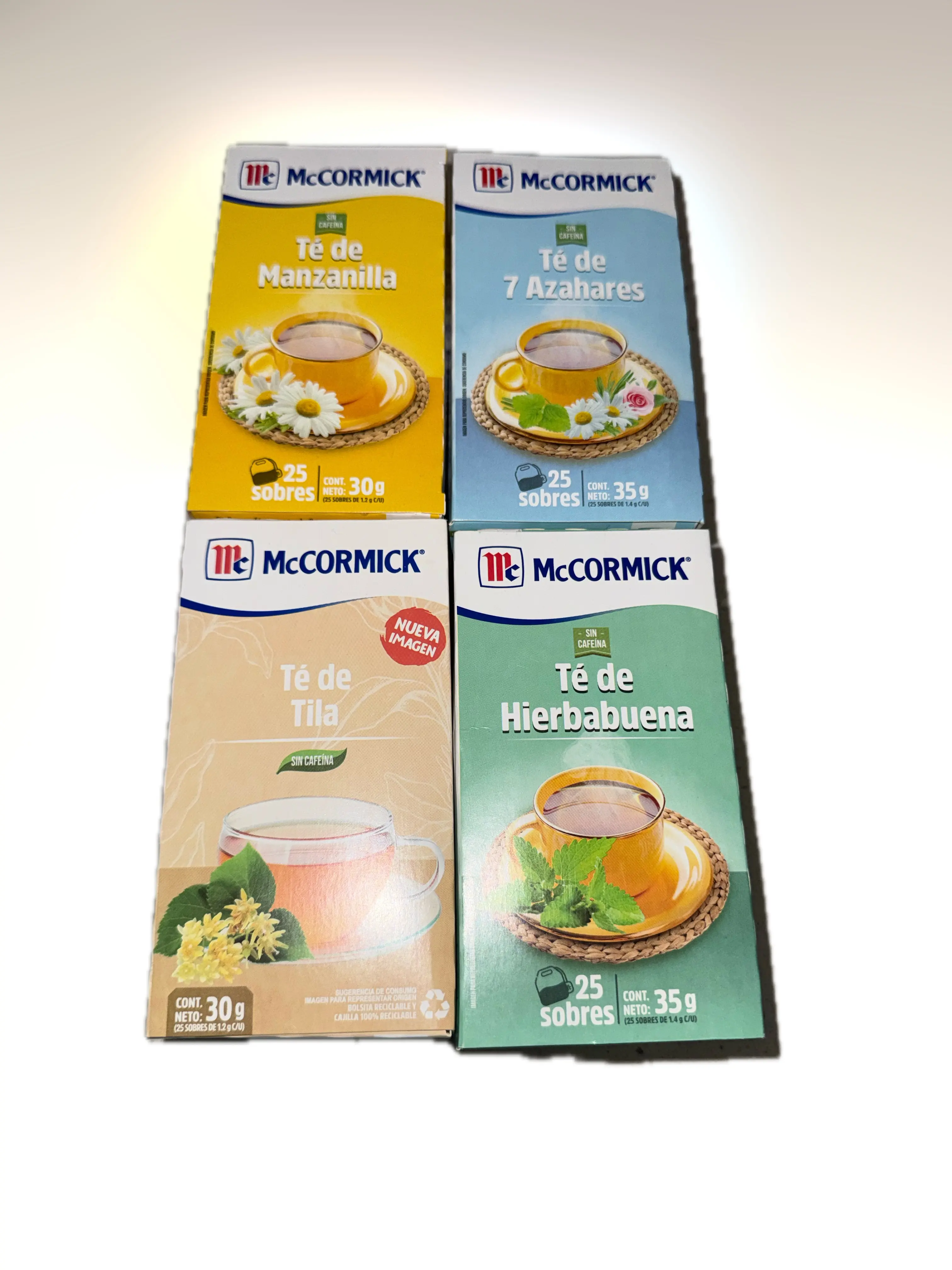 Te McCormick Mexicano 25 Sobres (Escoge Sabor) | McCormick Mexican Herbal Tea 25 Tea Bags – Caffeine Free – Chamomile, Peppermint, Linden & 7 Blossoms