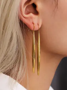 Women's Stainless Steel Earrings, Plated Jewelry, Perfect Gift for Her, Daily Wear Accessories, Simple and Unique Design