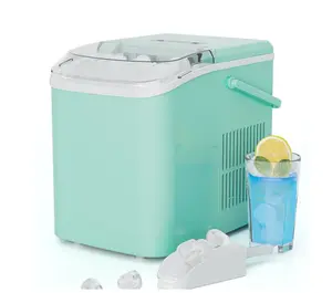 Portable Ice Maker Machine, 26.5 lb/Day Ice, Two Ice Sizes, Self-Cleaning Function, Bullet Ice Maker with Ice Scoop & Basket, Green