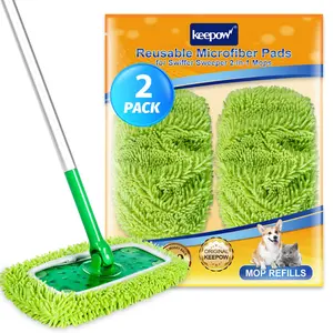 [FREE SHIPPING] KEEPOW Reusable Mop Pads with washing bag, for All 10 Inches Flat Mop (Mop is Not Included)