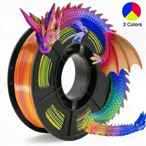 3D Printer Filament, 1 Roll 1.75mm 3 Colors PLA 3D Printer Filament, Precision 3D Printing Filament, Suitable for Creative Projects