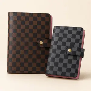 2-Piece Faux Leather Planner Set, Brown A5 2026 Daily Hourly Organizer and Black A6 Refillable 6-Ring Binder Notebook with Snap Closure for Work, School and Journaling