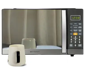 Emerson 1.1 Cu Ft Stainless Mirror Finish Counterop Microwave
