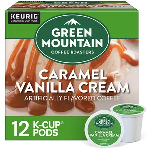 Green Mountain Coffee Roasters Caramel Vanilla Cream Coffee - Keurig K-Cup Pods - Flavored Coffee - Sweet and Creamy Coffee