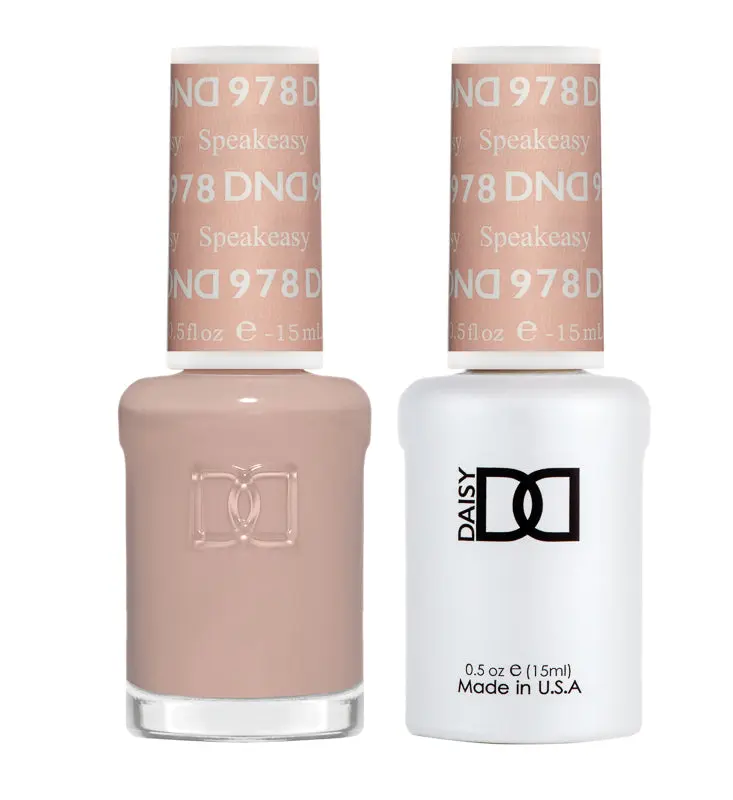 DAISY DND Gel Nail Polish Duo Set, #978 Speakeasy - 2 Colored Bottles with UV Gel & Matching Regular Polish for a Professional Manicure, Nail Art, Cosmetic