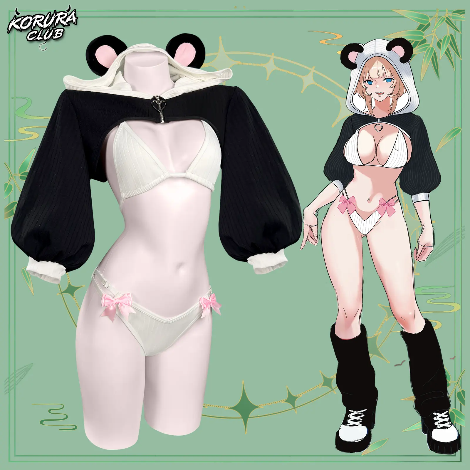 KORURACLUB Women's Comfortable Cute Panda Role Play Costume Outfits Set with Accessories (KO136) - 1 Size Cosplay Gear, Clothes, Lady, Stage Costume, Costume Ideas