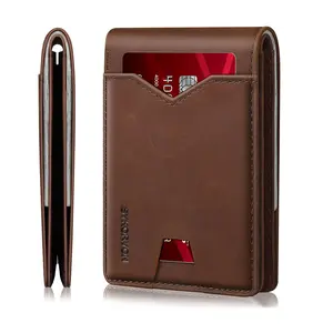 Geestock Men's Business Minimalist Full-Grain Leather Bifold Wallet - RFID Blocking, Anti-Tracking, Slim Front Pocket, 11-Card Capacity, Brown, Boxed, Compartmented, Multifunctional, Low-Profile, Summervibes, Outdoorfun, TikTokshopspringglowup, Boxed Men'