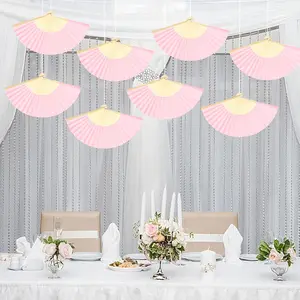 3 Sets 12 Pieces Transparent Sheer Bag Wedding Fan Set, Bowknot & Fringe Folding Fans, Perfect for Bridal Shower Props