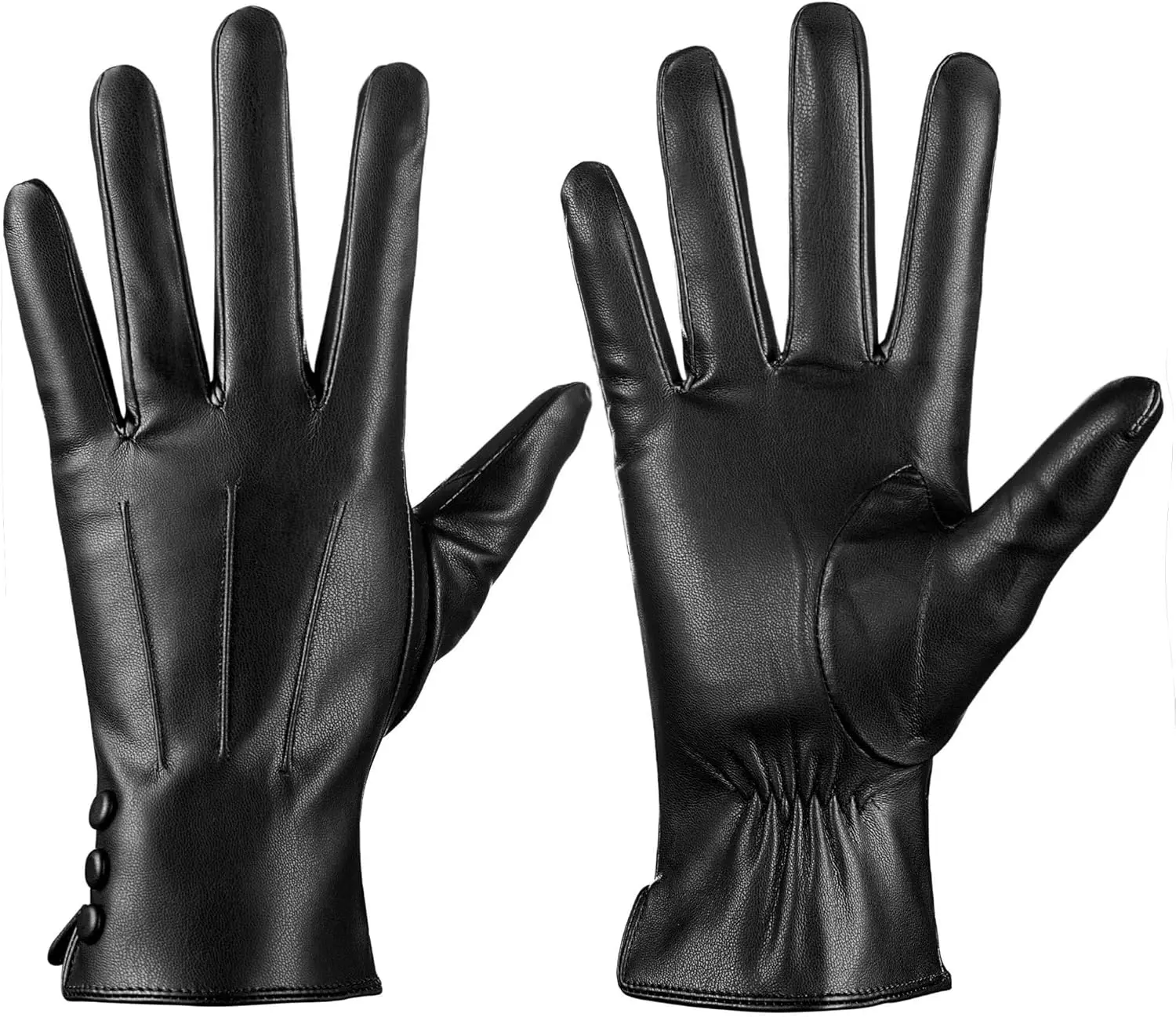 Leather Gloves for Women Winter Warm Gloves Touch Screen Warm  Lined Texting Driving Gloves
