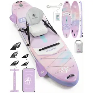 [Summervibes] 12'×36" Inflatable Stand Up Paddle Board (SUP) for Outdoor Sport, 500LBS Extra Wide Capacity, Premium Model with Kayak Seat, Non-Slip Stable Deck, Complete Accessories Kit with Backpack for Advanced Paddlers, Fishing