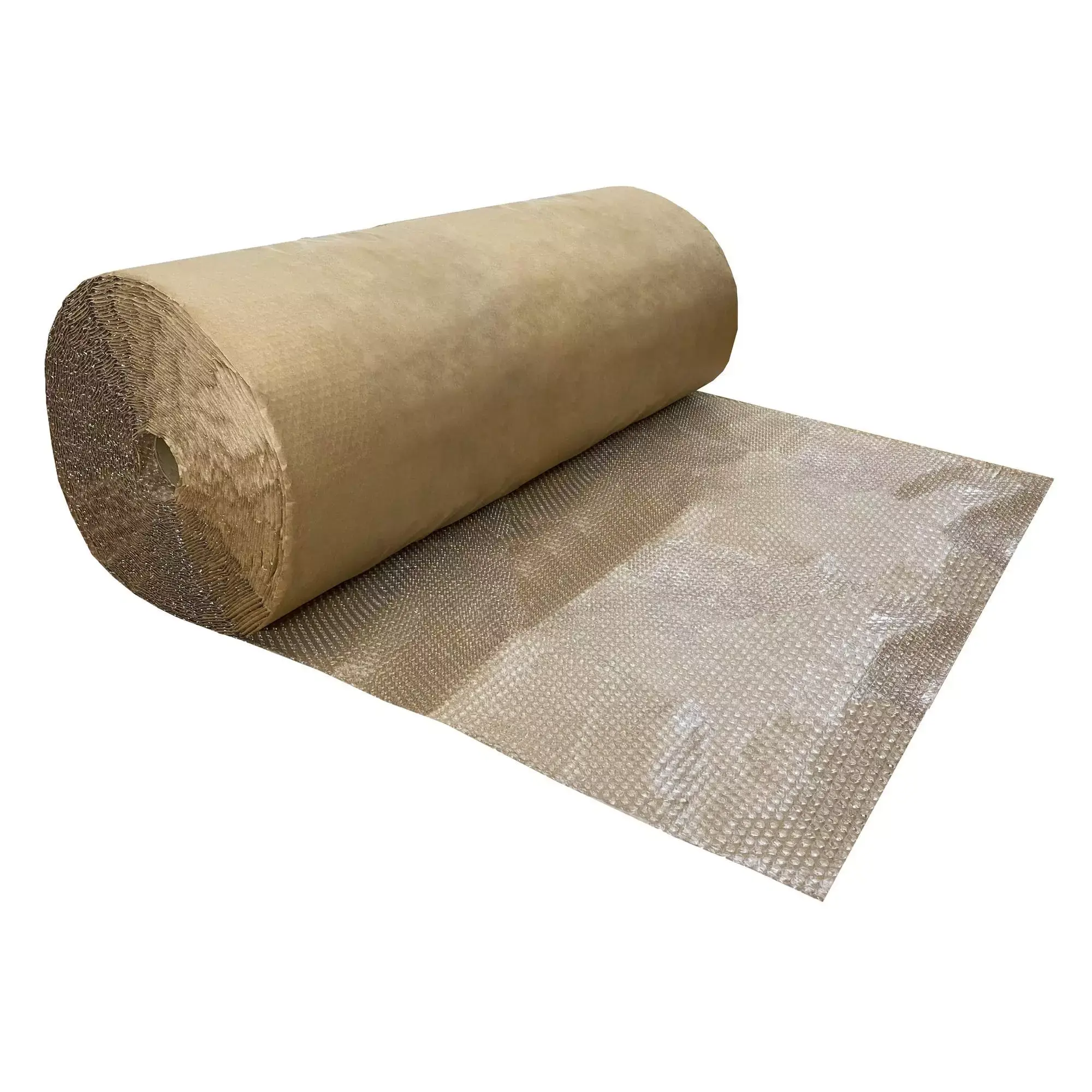 UOFFICE Kraft Paper Backed Flexible Bubble Wrap Roll - 3/16" Cushioning, 48"x125ft Moisture Resistant, Durable Protective Packing/Shipping Supply for Oddly Shaped Items, Home Storage Organizer That Hides Items From View