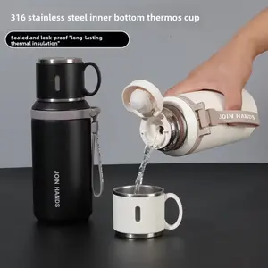 Insulated Water Cup Tumbler Drinkware Thermo Tumbler Reusable 12 Hours Cold Keeping Wide Mouth Lightweight BPA Free for Travel Sports Office Insulated Stainless Steel