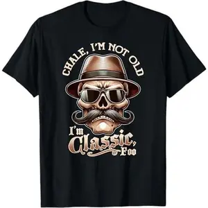 Summer t Shirts Men's "I'm Not Old, I'm ClaI'm Classic Foo" Funny Graphic Tee - Old School Lowrider Style Summer Shirt S-3XL
