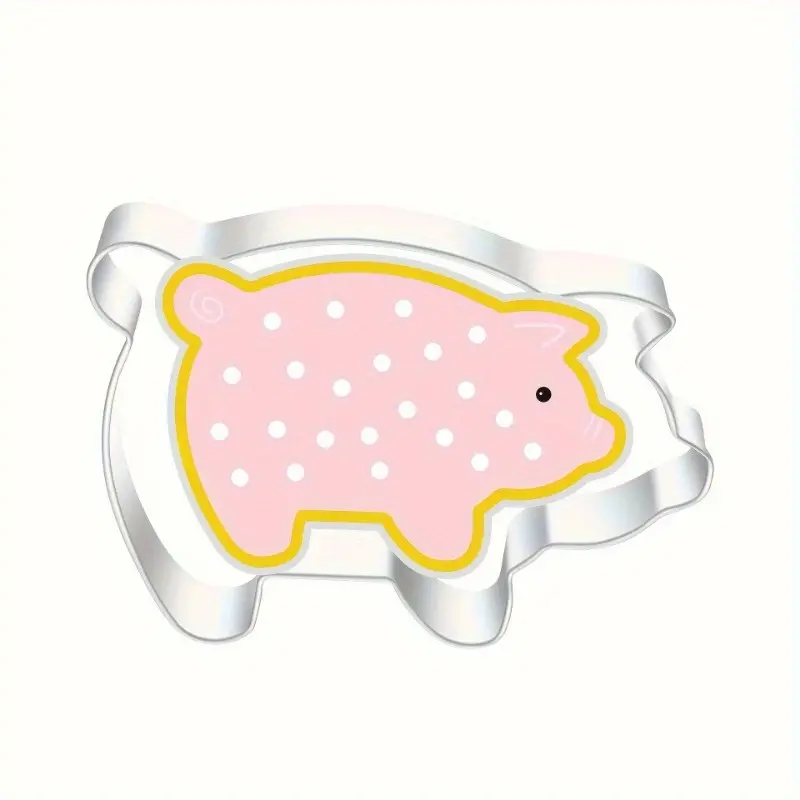 3pcs, Pig Cookie Cutters, Stainless Steel Pastry Cutters, Cute Piggy Biscuit Molds, Baking Tools, Kitchen Accessories