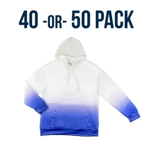 Bulk Deal: Lot of 50 Ombre Blue Sublimatable Hoodie Sweatshirts - Perfect for Customization & Resale