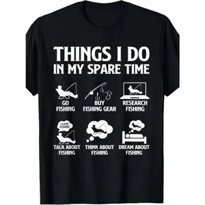 Made US Things I Do In My Spare Time Fishing Boys Men Bass Fishing T-Shirt