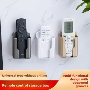 2 Pack No Drill Air Conditioner & TV Remote Control Storage Box Wall Mounted Organizer for Bathroom Remotes