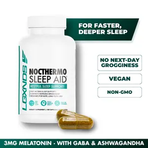 LGXNDS NOCTHERMO Sleep Aid Recovery and Relaxation Support | KSM-66 Ashwagandha Melatonin Magnesium | Sleep Stress and Nervous System Support Formula