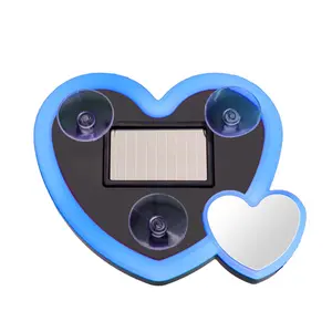 New Car Solar Neon Light LED Triangle Window Light Interior Heart Atmosphere Light with Suction Cups for Easy Installation