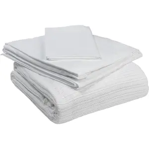 Drive Medical 15030HBC Hospital Bed Bedding in A Box, White , 4 Piece Set