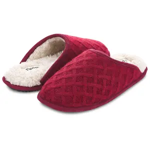 Floopi Women's Isabel Lattice Knit Scuff Slippers