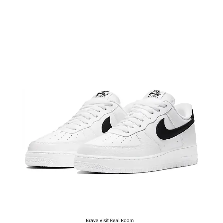 All White Black Swoosh Retro Low Top Air Force Casual Sneakers White Rubber Outsole Smooth Leather Daily Walking Shoes for Men Women Street Fashion Trainers