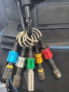 6pcs Casual Hex Shank Drill Bit Storage Rod Extension Rod Keychain, Simple Quick Change Drill Bit Electric Screwdriver Holder for Women & Men, Basic Metal Keychains for Daily Use