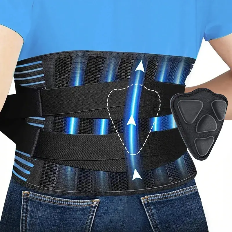 Adjustable Lumbar Support Belt - Breathable Back Brace with Pressure Pad