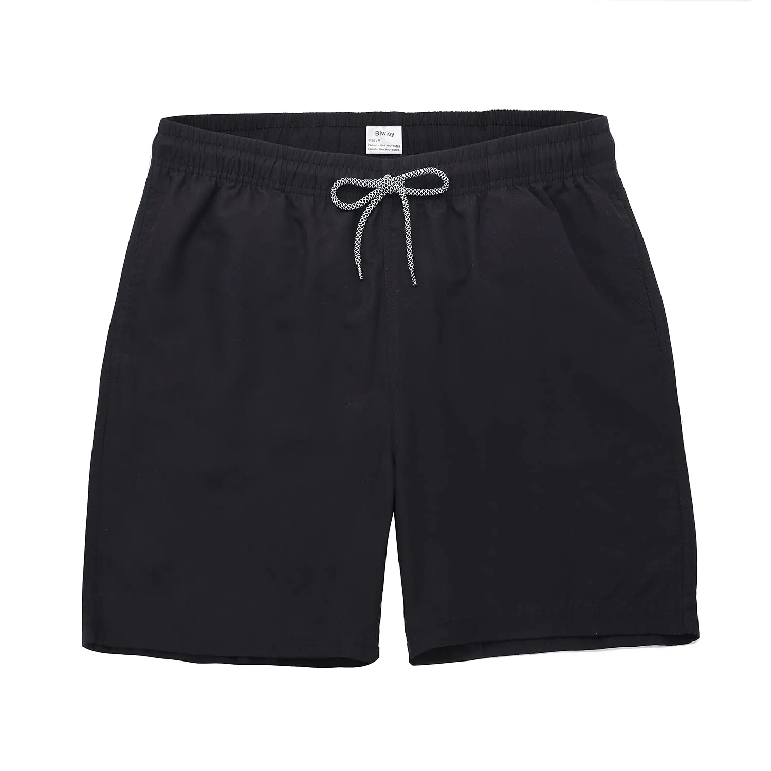 Men's Swim Trunks, 7" Short Coverage Swimwear Shorts with Quick-Dry Keeps You Fresh, Mesh Lining, Pockets, Secure Drawstring Elastic Waist for Pool Vacation, Drawstring Waist Adapts To Your Fit, Customizable