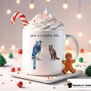 Raccoon and bird just a regular life regular show Mug.