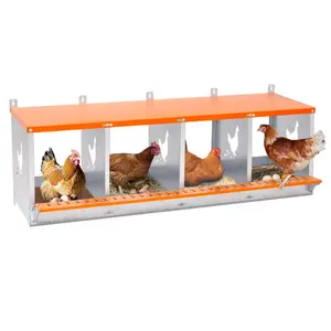 Galvanized Steel Metal Nest Box for Hens - Wall-Mounted Bird House, Easy Egg Collection, Simple Assembly, Vented Coop Equipment (Orange)