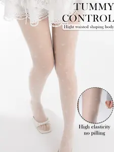 Butterfly Print Pantyhose, High Waist Slimming Sheer Stocking, Y2K Sexy Stretch Thin Pantyhose, Sweet Cool Girl Fashion, All Seasons