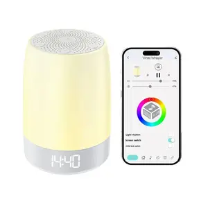 Baby Sleep Sound Machine Speaker with 32 Soothing Audios, Smart White Noise, Colorful Night Light, Smartphone-Enabled APP Remote Control - Home Supplies Sleep Aid