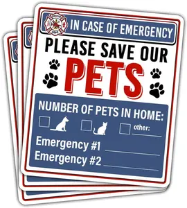 Save My Pet Emergency Decal, Incase of Fire Pet Sticker, Rescue Retriever for Dogs Decal 5inches Die-Cut Waterproof Vinyl Sticker for Laptop Water Bottle Phone Window Helmet Decal Gifts 2